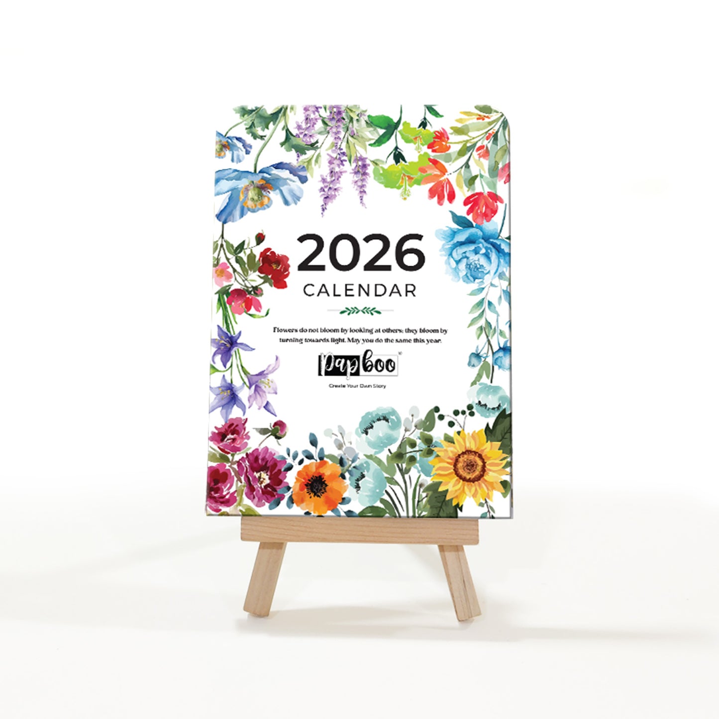 2026 Desk Calendar with Stand - Floral