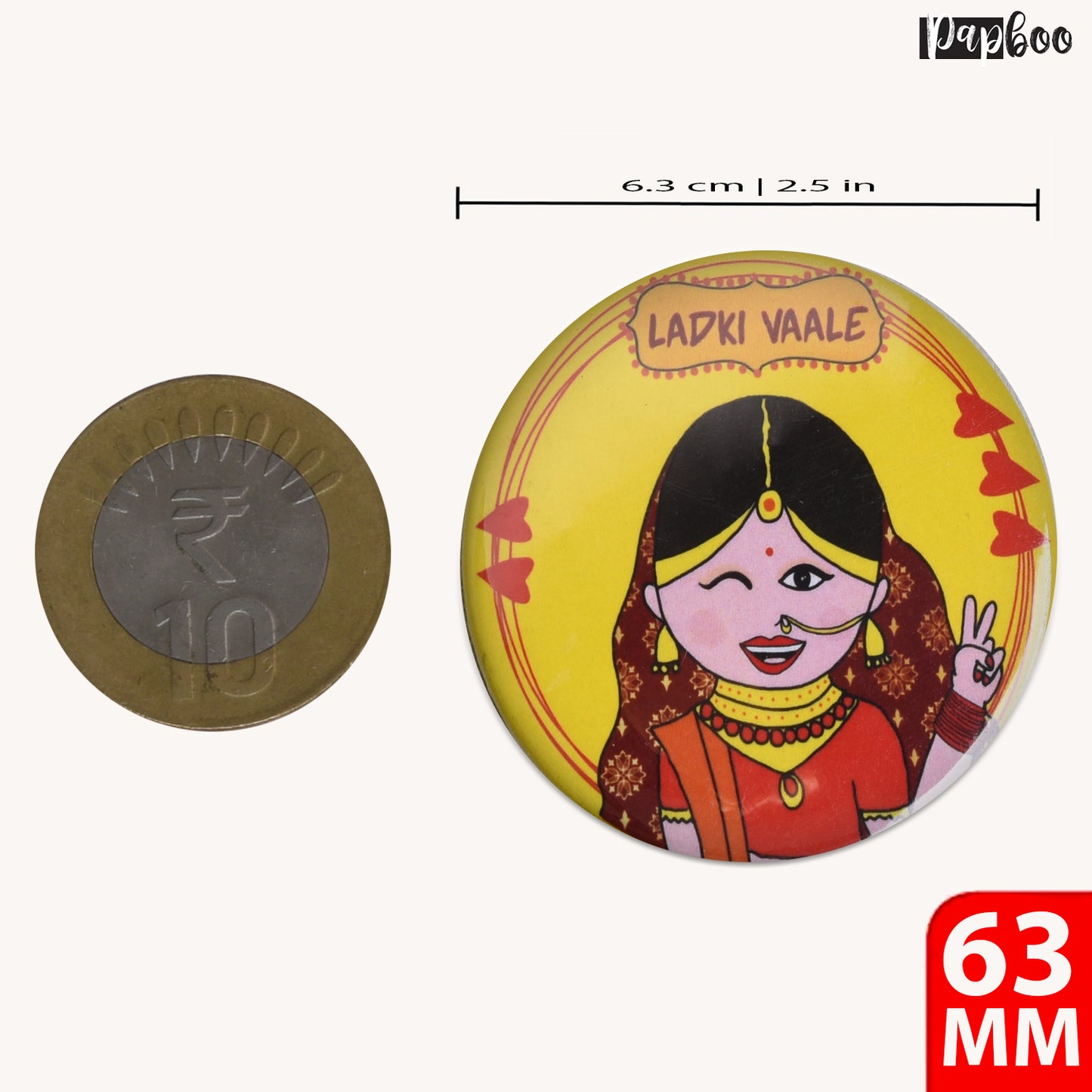 Papboo Wedding Badges (Ladki Wale Pack of 15)