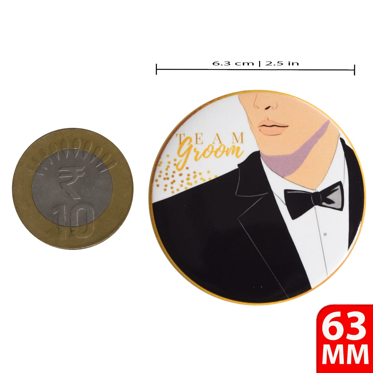 Papboo Wedding Badges (Bride & Groom Combo)