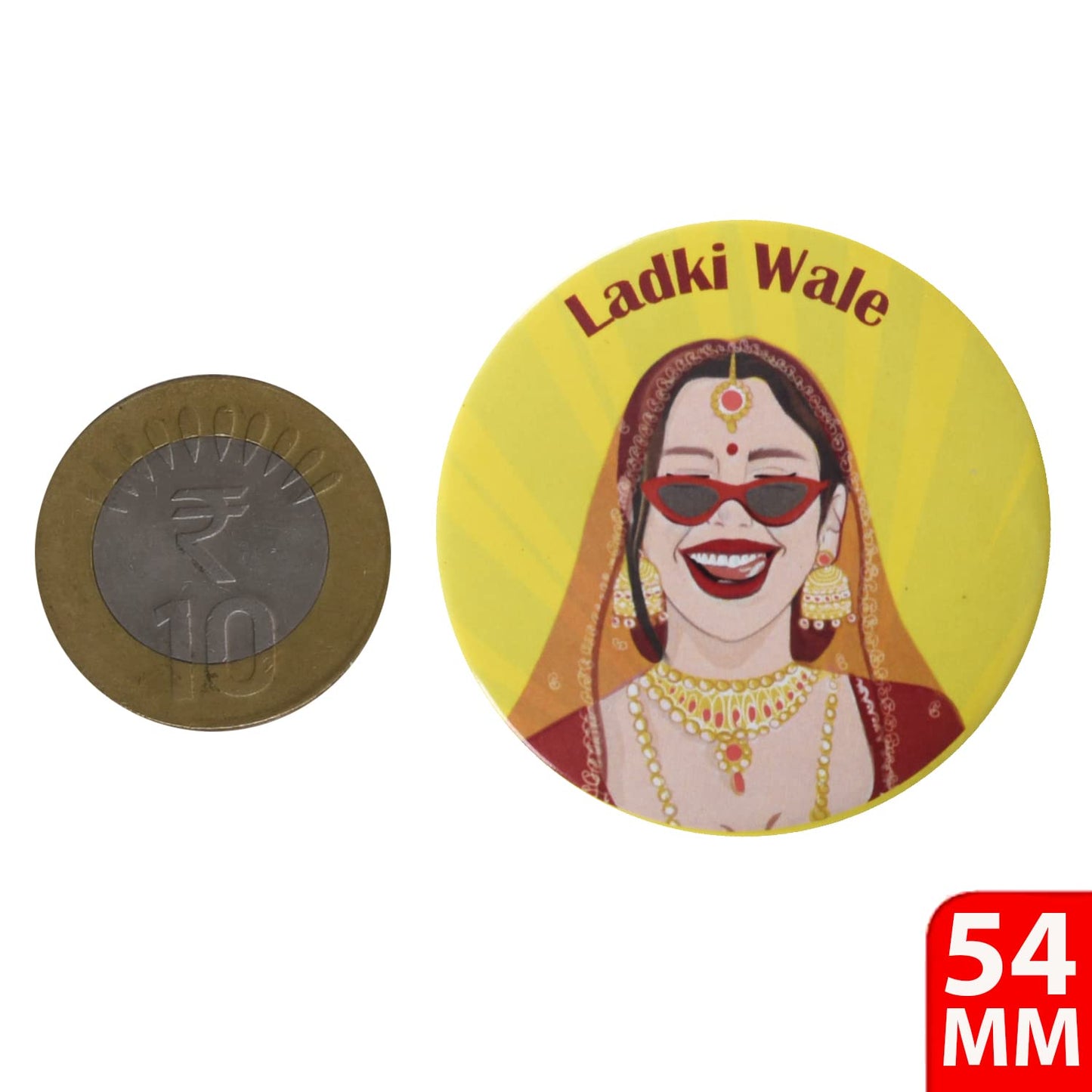 Papboo Wedding Badges Ladki Wale, (Team Bride Pack of 15)