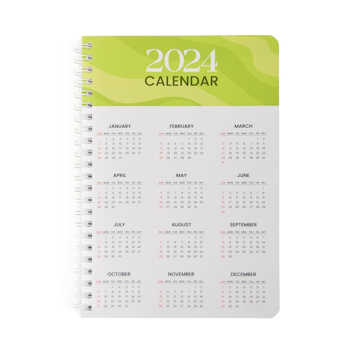 A5 Hardcover 2024 Diary with Calendar (Green)