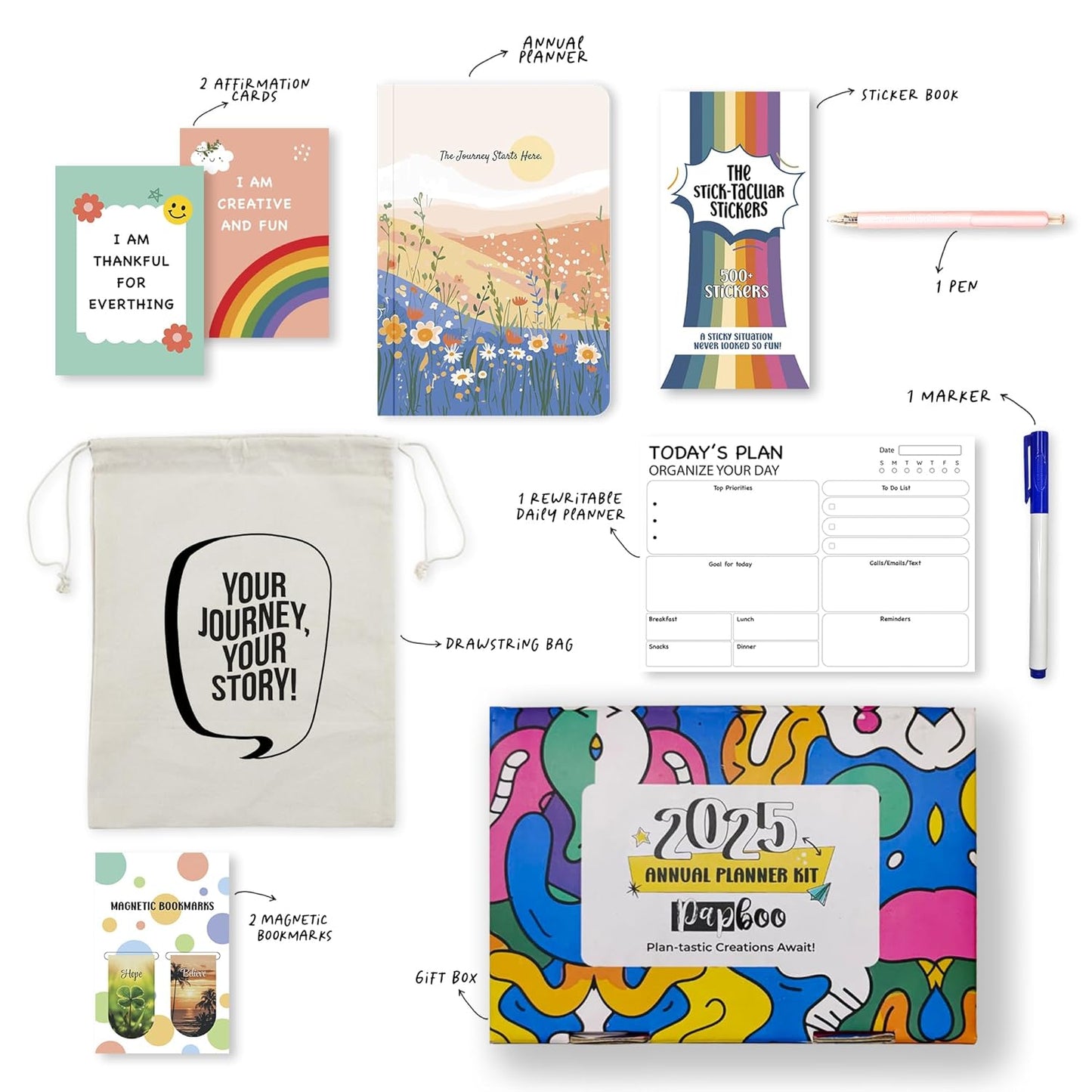 2025 Undated Annual Planner Kit - Journey