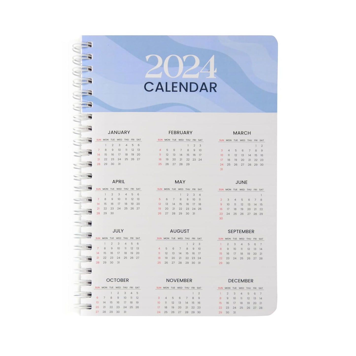 A5 Hardcover 2024 Diary with Calendar(Blue)