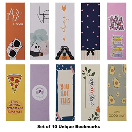 Papboo Designer Bookmarks Set of 10, Design- 1