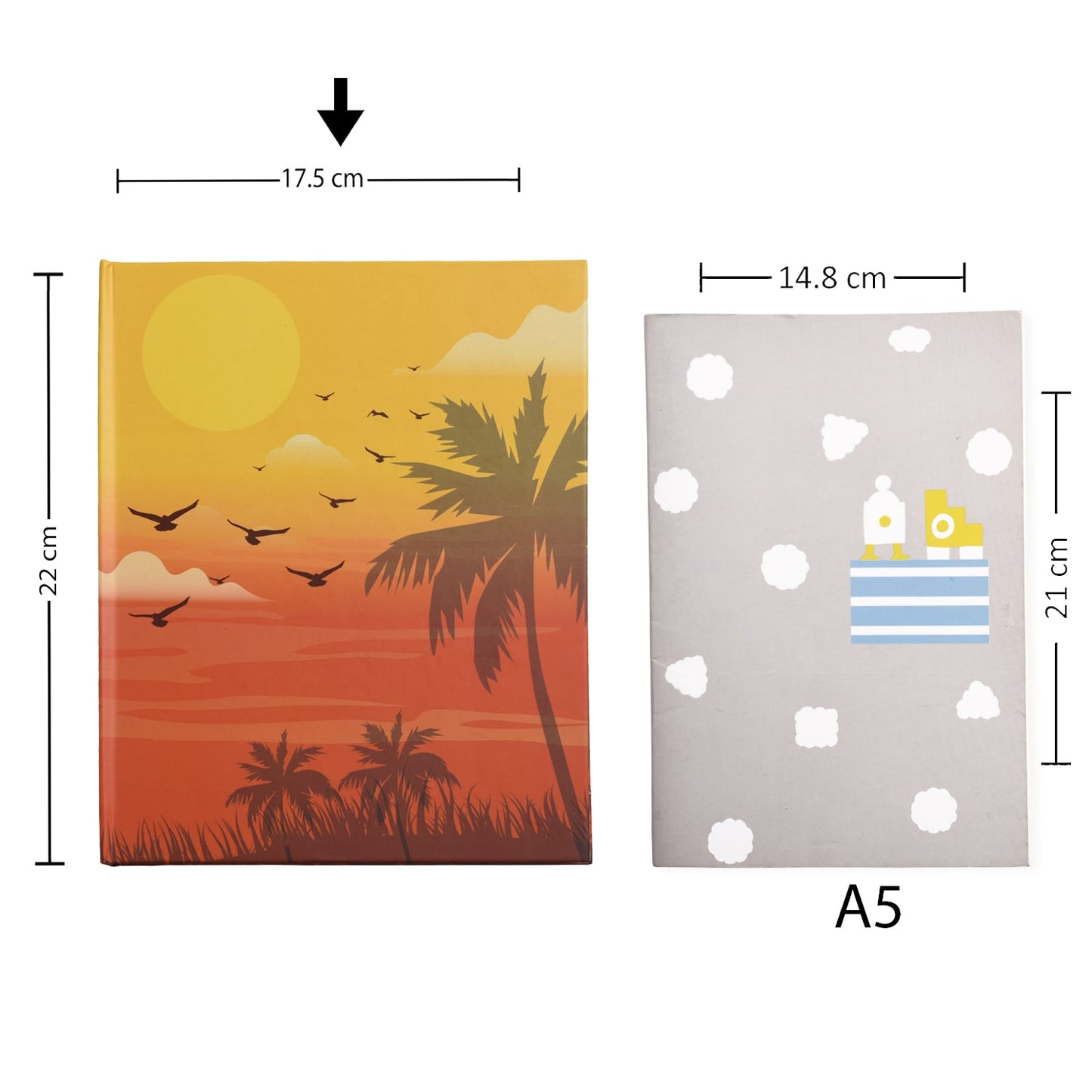 Hardbound – Sunset Notebook , Diary – Ruled