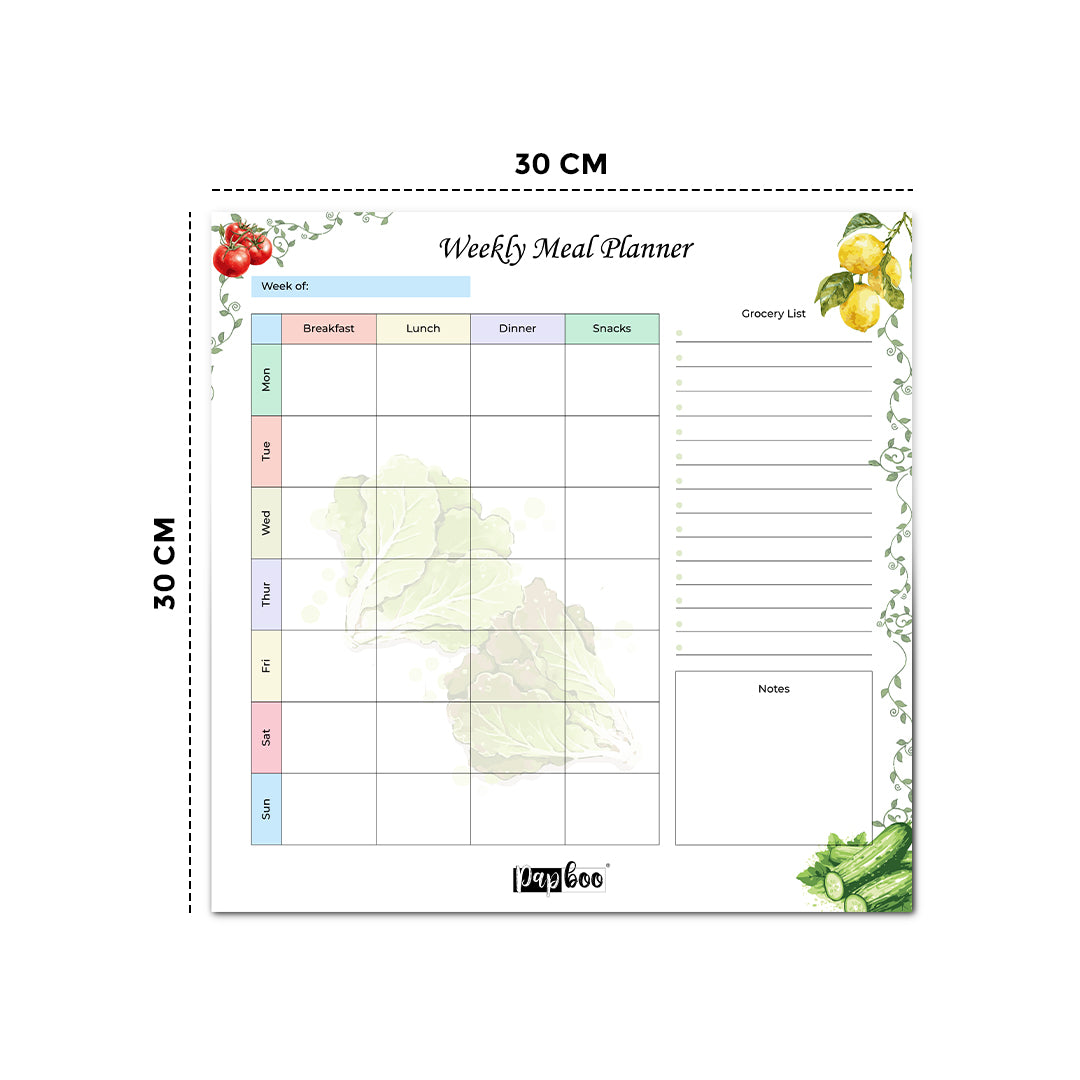 Rewritable Weekly Meal Planner with 2 Magnetic Marker Pens