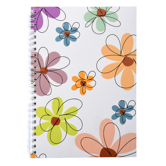 White floral Re-writable Notebook