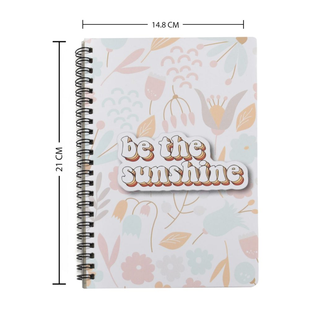 SUNSHINE, Easy to Carry Spiral Wiro Notebook – Dot Grid