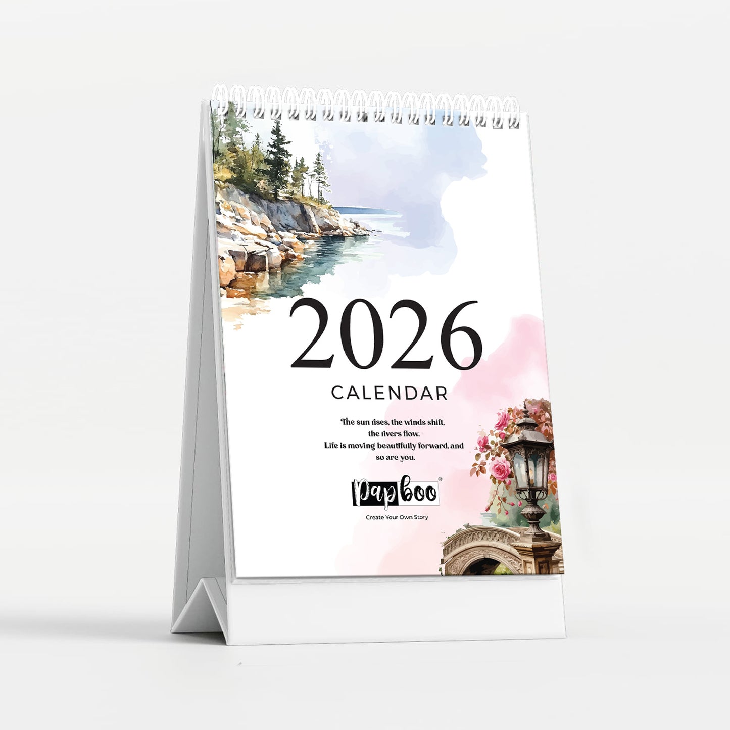 Papboo 2026 Desk Calendar - Art Edition (Scenary)