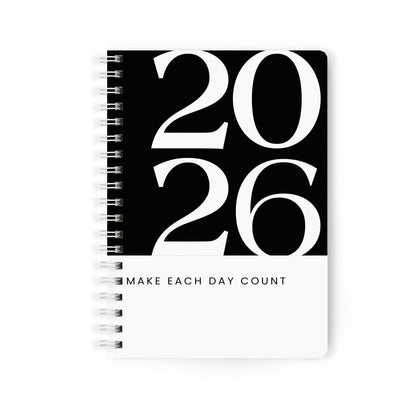 2026 Wiro Hardcover Diary with Calendar  (Black)
