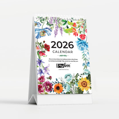 Papboo 2026 Desk Calendar - Art Edition (Floral)