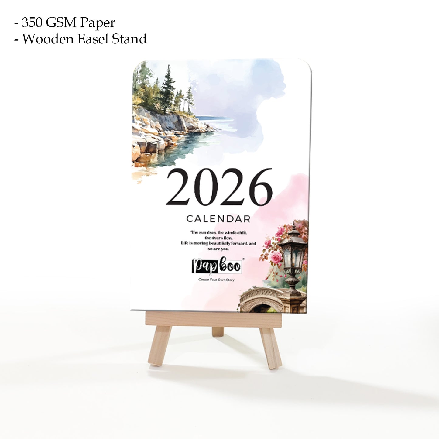 2026 Desk Calendar with Stand - Scenery