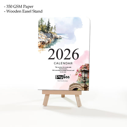 2026 Desk Calendar with Stand - Scenery