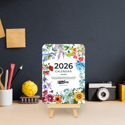 2026 Desk Calendar with Stand - Floral