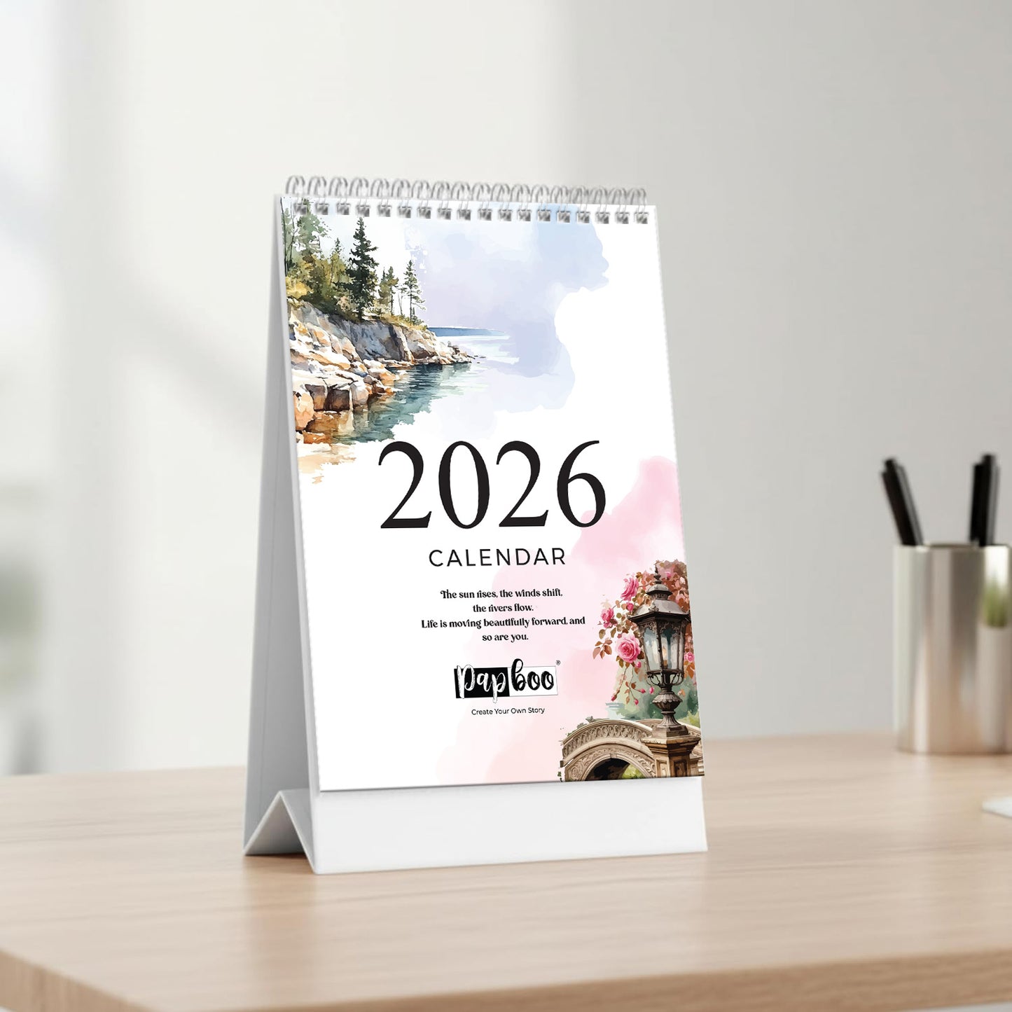 Papboo 2026 Desk Calendar - Art Edition (Scenary)