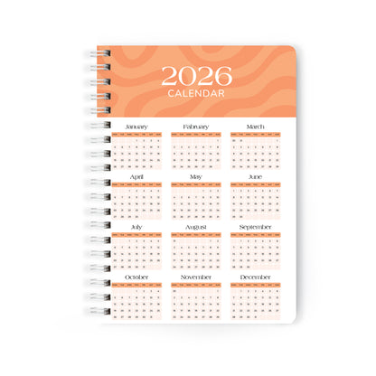 2026 Wiro Hardcover Diary with Calendar  (Orange)