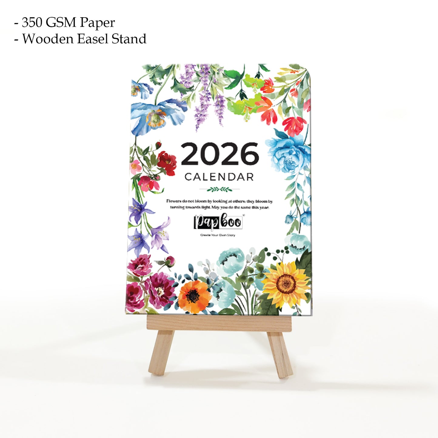 2026 Desk Calendar with Stand - Floral