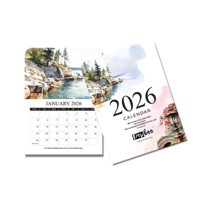 2026 Desk Calendar with Stand - Scenery