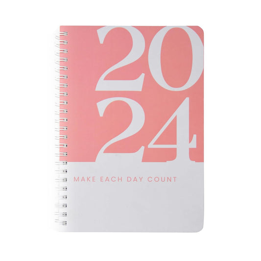 A5 Hardcover 2024 Diary with Calendar (Pink)