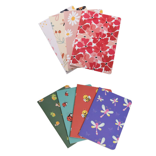 Cute Creature & Floral - Set of 8 Notebooks