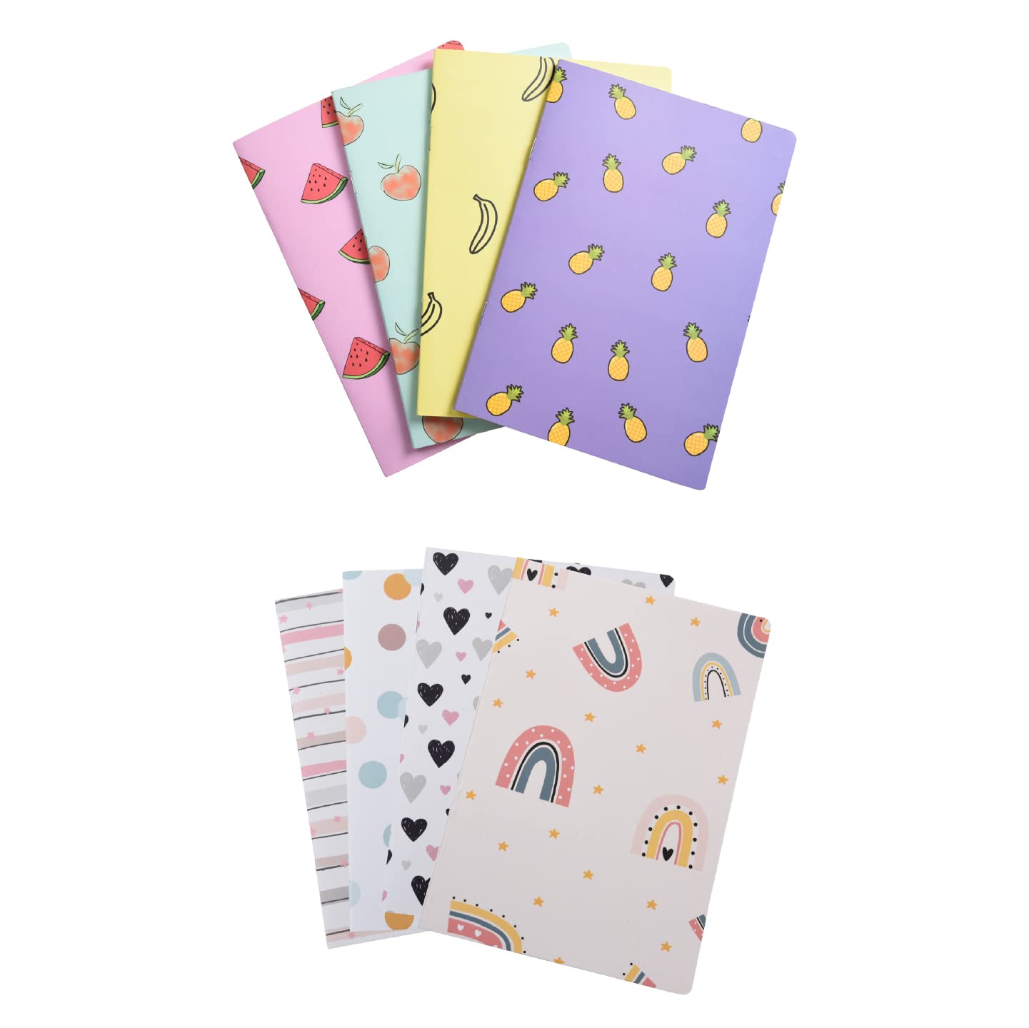 Abstract & Fruits- Set of 8 Notebooks