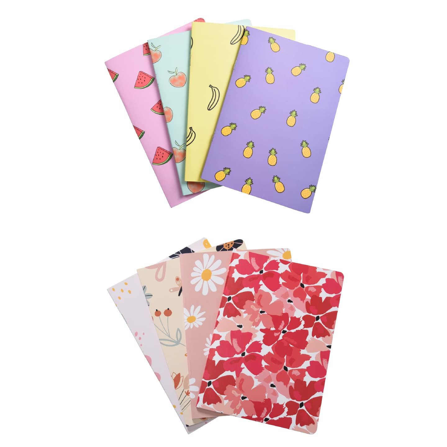 Fruits  & Floral - Set of 8 Notebooks