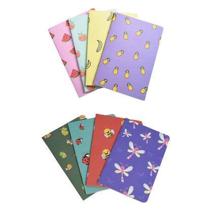 Cute Creature & Fruits - Set of 8 Notebooks