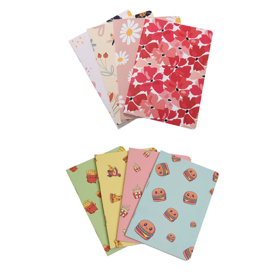 Snacks & Floral - Set of 8 Notebooks