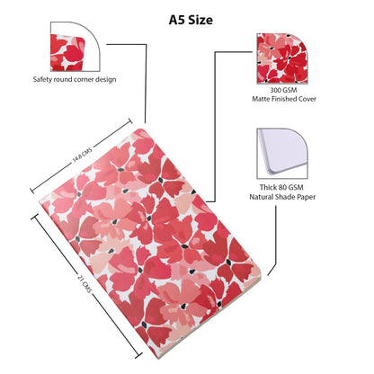 Pack of 9 Floral- Set of 4 Notebook- Unruled(Navratri Special)