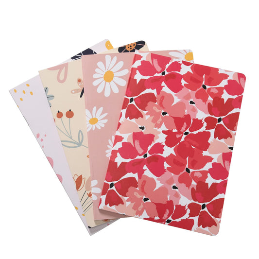 Pack of 9 Floral- Set of 4 Notebook- Unruled(Navratri Special)