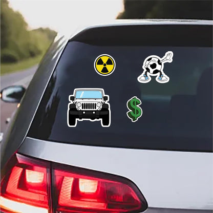 Reusable Waterproof Vinyl Stickers Glossy Finished for Decoration Laptop Mobile Scrapbook Car Bike Almira(Pack of 50)- Pack 1