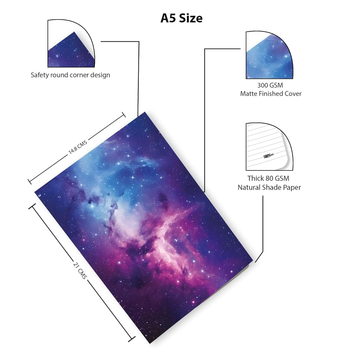 Galaxy Ruled- Set of 4 Notebooks