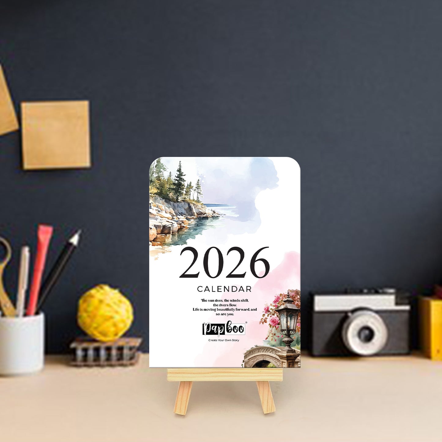 2026 Desk Calendar with Stand - Scenery