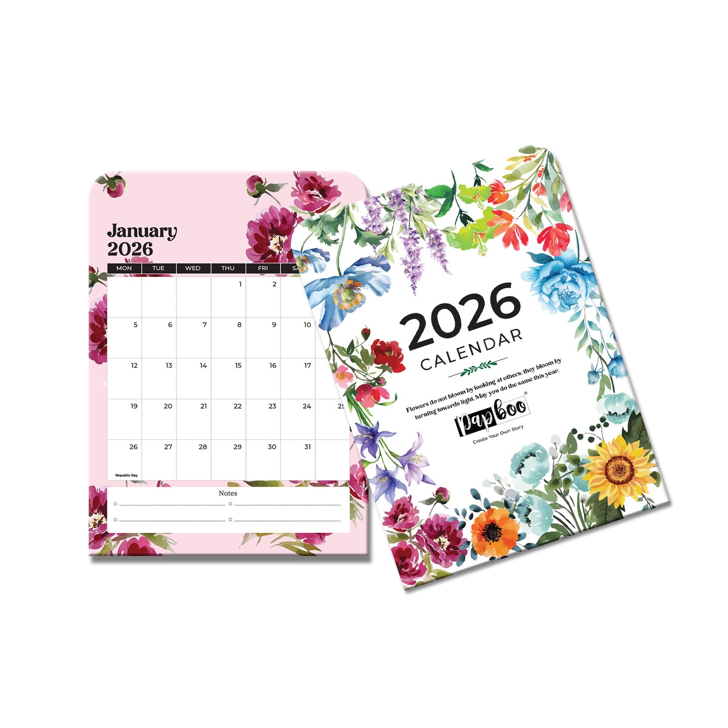 2026 Desk Calendar with Stand - Floral