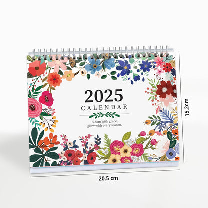 2025 Desk Calendar With To-do List Planner and Sticker Sheet - Floral