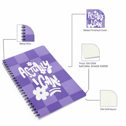 Papboo Stationery Hamper Gift Set | A5 Dot Grid Journal, A6 Plain Notebook, Tear-Off Notepad, Stickers & 2 Bookmarks | Premium Stationery Kit for Journaling, Study, Office, Birthday & Return Gifts(Purple)