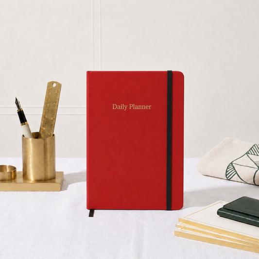 Executive Daily Planner For 3 Months - Red