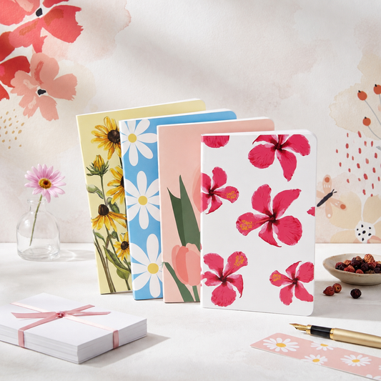 Floral Ruled- Set of 4 Notebooks