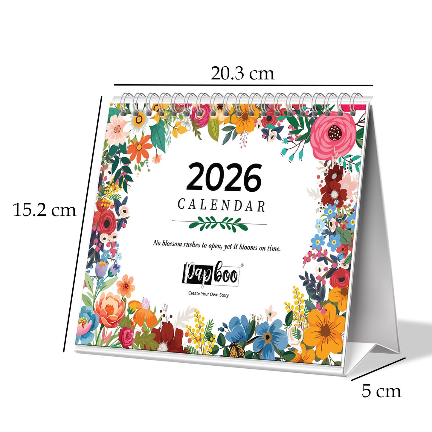 2026 Desk Calendar With To-do List Planner and Sticker Sheet - Floral