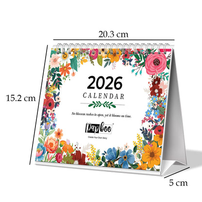 2026 Desk Calendar With To-do List Planner and Sticker Sheet - Floral
