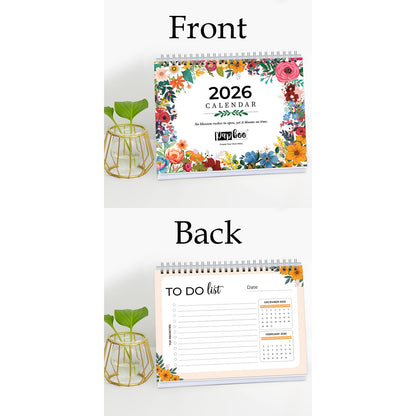 2026 Desk Calendar With To-do List Planner and Sticker Sheet - Floral
