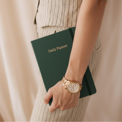 Executive Daily Planner For 3 Months - Green