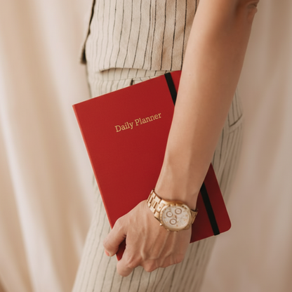 Executive Daily Planner For 3 Months - Red