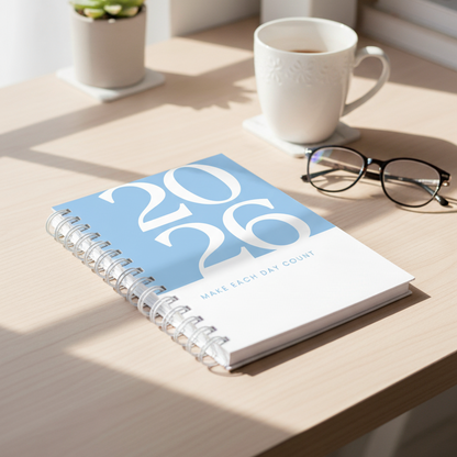 2026 Wiro Hardcover Diary with Calendar  (Blue)