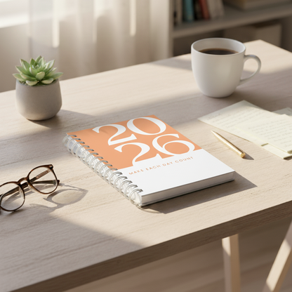 2026 Wiro Hardcover Diary with Calendar  (Orange)