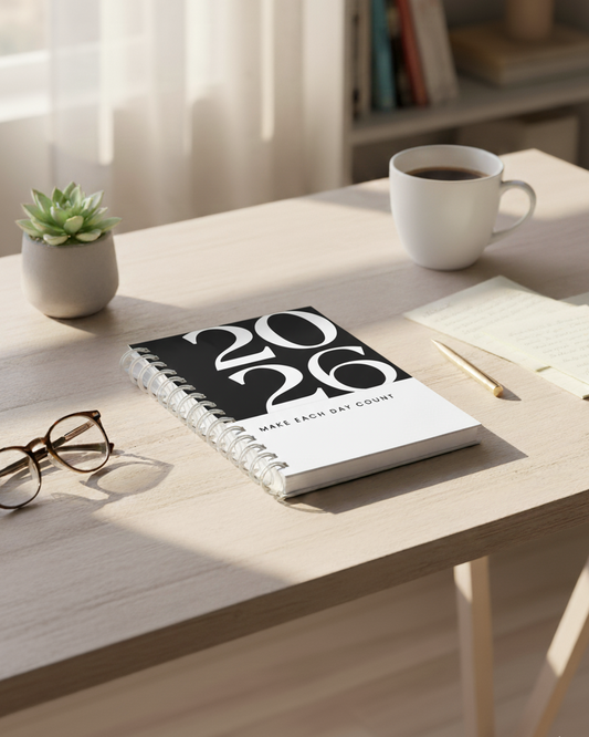 2026 Wiro Hardcover Diary with Calendar  (Black)