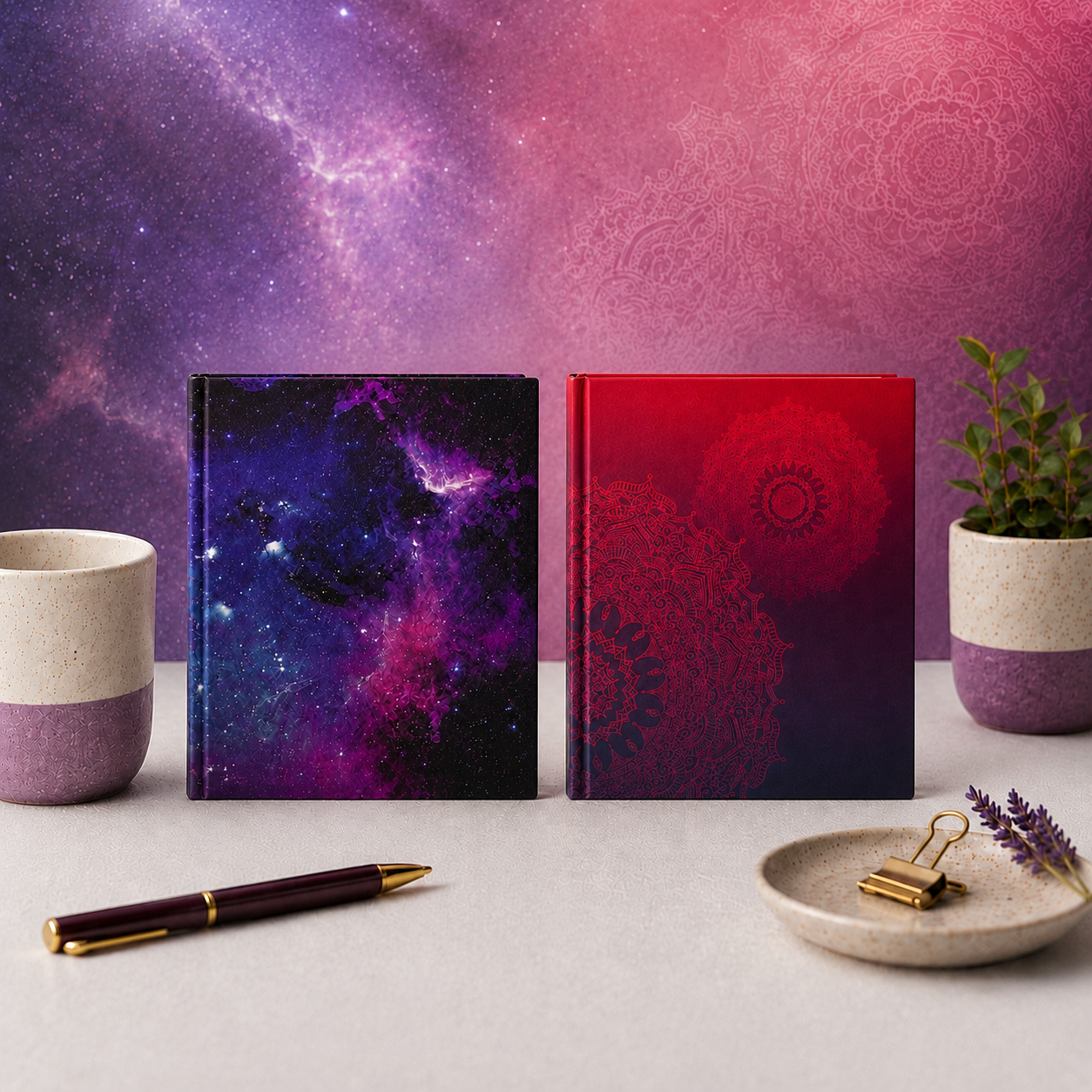 Galaxy & Mandala- Hardbound Dairy