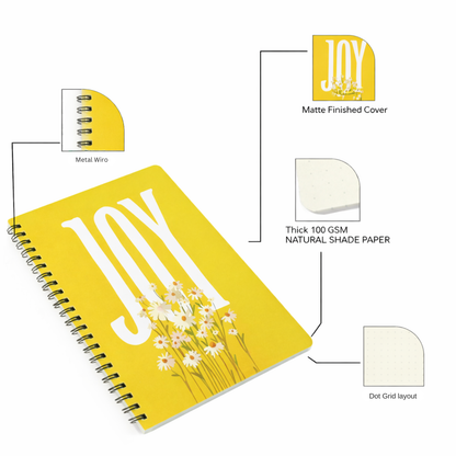 Papboo Stationery Hamper Gift Set | A5 Dot Grid Journal, A6 Plain Notebook, Tear-Off Notepad, Stickers & 2 Bookmarks | Premium Stationery Kit for Journaling, Study, Office, Birthday & Return Gifts(Yellow)