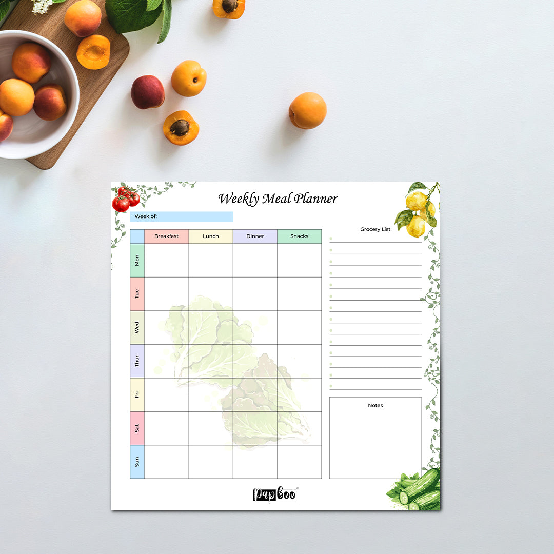 Rewritable Weekly Meal Planner with 2 Magnetic Marker Pens