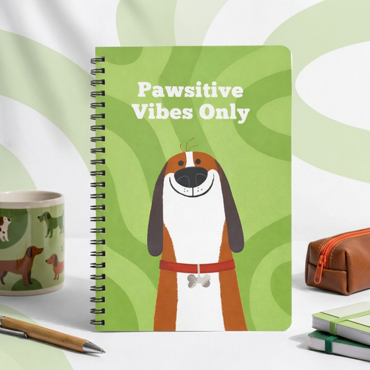 Pawsitivity- Wiro Dot Grid Journal